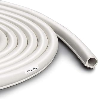 Weather Stripping Seal Strip for Doors/Windows, Self-Adhesive Backing Seals Large Gap， Easy Cut to Size 1 (White, 18FEET)