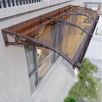 Exterior front door awnings with Aluminum Bracket,awning for door entrance,Overhang awning for windows,polycarbonate awning & canopies,door awnings exterior rain snow,with rain gutters,UV Protection (