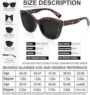 MARE AZZURO Cat Eye Reading Sunglasses Women Oversized Square Sunglasses Readers 0 1.00 1.25 1.50 1.75 2.00 2.25 2.50 2.75 3.00 3.50 (Leopard, 1.5)