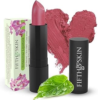 Fifth & Skin BOTANICAL Lipstick (POMEGRANATE) | Vegan | Natural | Organic | Certified Cruelty Free | Paraben Free | Petroleum Free | Healthy | Moisturizing | Vibrant Color that's Good for your Lips!