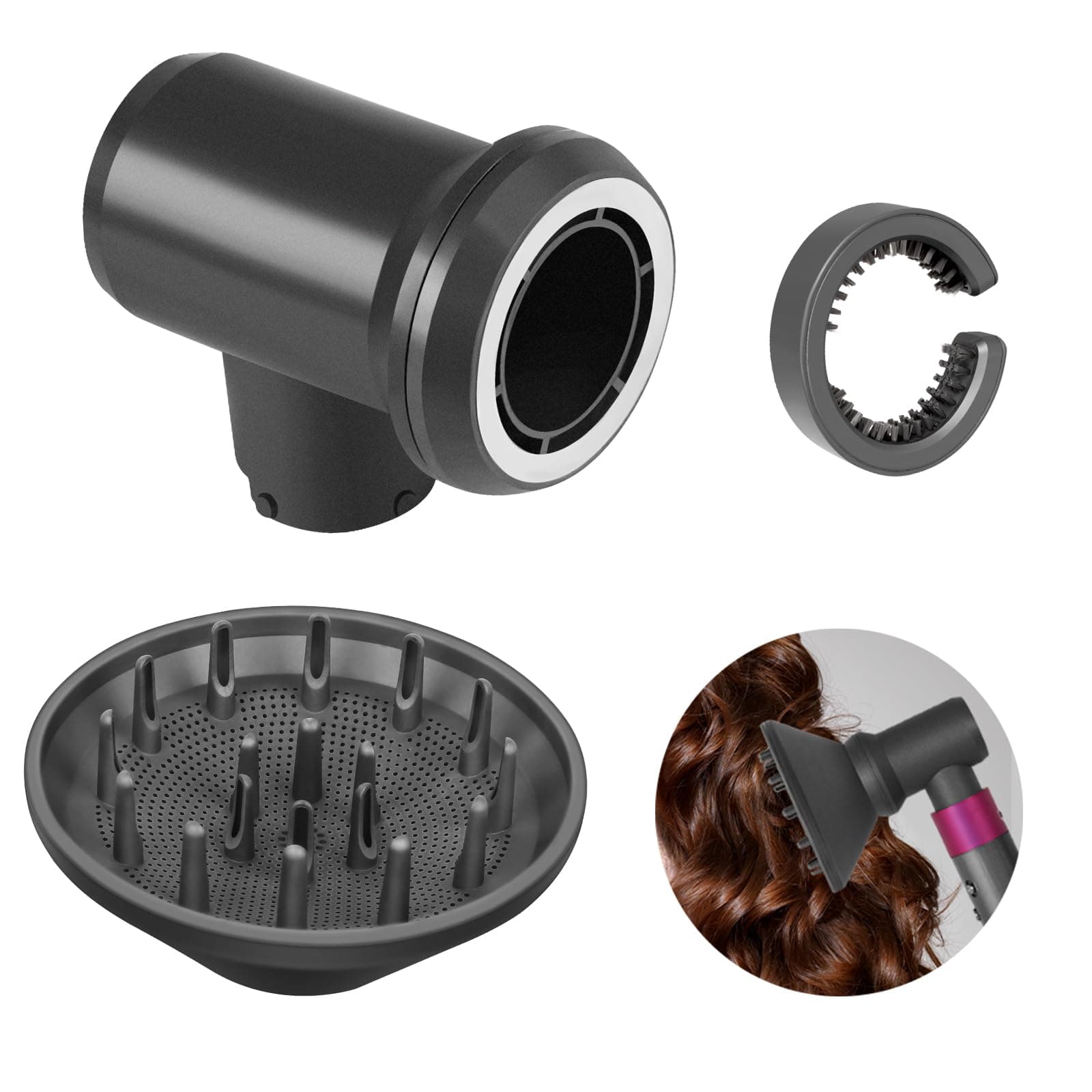 Diffuser and Adaptor for Dyson Airwrap Diffuser Attachment Compatible with Dyson Converting Styler to Hair Dryer