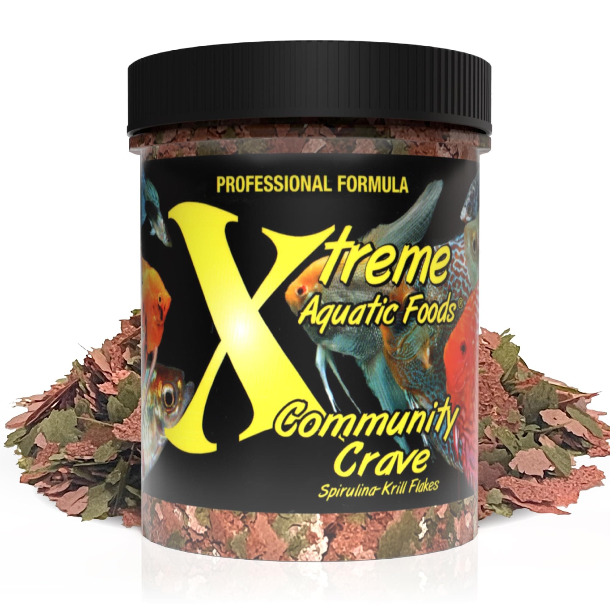 Xtreme Community Crave Flake - Krill & Spirulina Blend for Vibrant Colors, Immune Support and Digestive Health, Tropical & Freshwater Fish Nutrition – Premium Community Aquarium Food (2oz)
