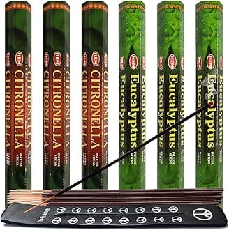 TRUMIRI Citronella & Eucalyptus Incense Sticks & Holder Bundle Variety Pack from Hem Insense Insence