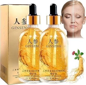 Ginseng Serum,Ginseng Polypeptide Anti-Ageing Essence Oil,Ginseng Gold Polypeptide Anti-Wrinkle Essence,One Ginseng Per Bottle for Tightening Sagging Skin Reduce Fine Lines (2PCS)