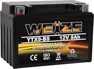 Weize YTX9-BS Maintenance Free Lead-Acid Battery For Motorcycle, ATV, Honda, Polaris, Suzuki