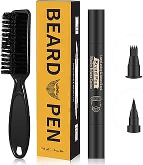 Beard Pencil Filler For Man Water Proof Pen And Brush Long Lasting Coverage Natural Finish, Male Mustache Repair Shape, Effective Enhance Facial Hair ϼË†Blackï¼Â€°