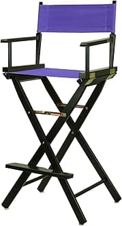 Casual Home 230-02/021-41 Black Frame-Purple Canvas Director Chair 30" - Bar Height BlackFrame