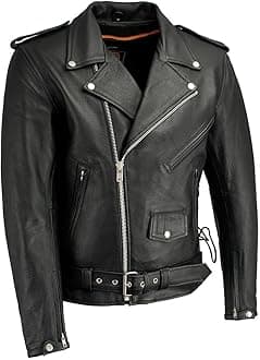 - Men's Classic Police Style M/C Jacket - Lkm1781-Black