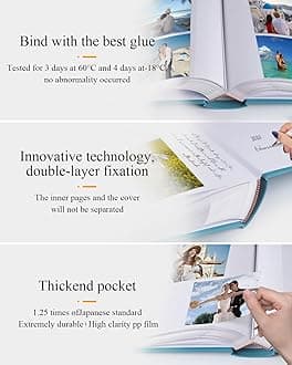 Photo Album 4x6 Hold 402 Photos with Memo Slip-in Pockets Photo Book, Linen Cover Picture Photo Albums with Writing Space for Wedding Family Baby Vacation Mother's Peacock Blue