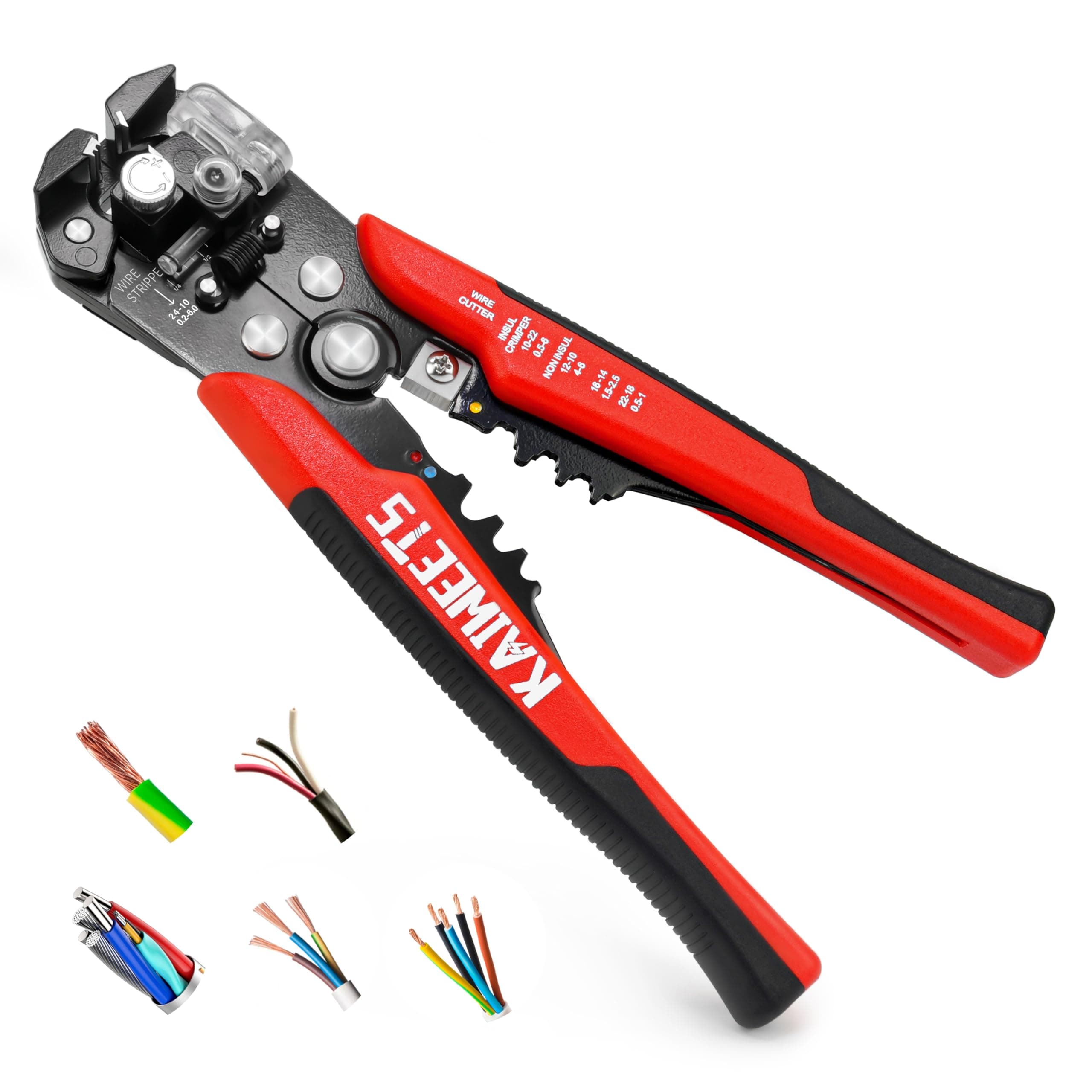 Self Adjusting Wire Stripper - 3 in 1 Heavy Duty Automatic Wire Stripping Tool | 10-24 AWG Wire Cutter for Electrical Cable Cutting, Crimping Tool