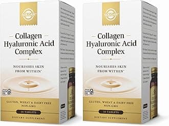 Solgar Collagen Hyaluronic Acid Complex - 30 Tablets, Pack of 2 - Non-GMO, Gluten Free, Dairy Free - 60 Total Servings