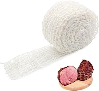 16.4ft Meat Netting Roll, Size 22 Elastic Smoked Meat Poultry Ham Netting Meat Butcher Twine Net for Meat Cooking Smoking, or Drying