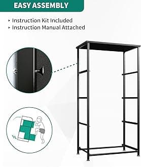 YITAHOME Dresser with 4 Drawers - Fabric Storage Tower, Organizer Unit for Hallway, Closets - Sturdy Steel Frame, Wooden Top & Easy Pull Fabric Bins, Black Wood Grain