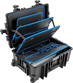 B&W International Jumbo 6700 Outdoor Tool Case with Pocket Tool Boards, Black
