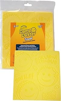 Damp Duster Towel, Multipurpose Dusters for Cleaning - Wooden & Venetian Blind Cleaner Tool, Wet Dust Sponge for Skirting Board, Radiator, Blinds & Mirrors, Home Cleaning Products, Yellow