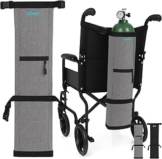 Vive Oxygen Tank Holder for Wheelchair - Portable Medical Cylinder Backpack for Travel - Carrier Accessories Bag for Walker, Rollator, Scooter - Case Fits Canister Sizes M2, M4, M6, M9, C, D, E