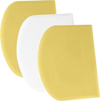SURDOCA Dough Scraper Bench Scraper - 3P 7.1x4.9" Plastic Flexible Bowl Scraper, Sharp Edge & Angles Cake Scraper. Non-Slip Bakeware Decorating Tools Sculpting & Modeling Tools - Yellow+White+Yellow