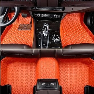 Custom Making Car Floor Mats Compatible with Audi BMW Mercedes-Benz Toyota Lexus Honda Infiniti Nissan Hyundai Kia All Models 2005-2026 (Orange)