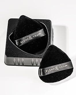 Blend & Snap Mini Velour Triangle Makeup Puff for Smooth and Flawless Coverage - Quick-Drying Sponge for Foundation and Concealer / Powder Press Pad - Precision Tip for Easy Application