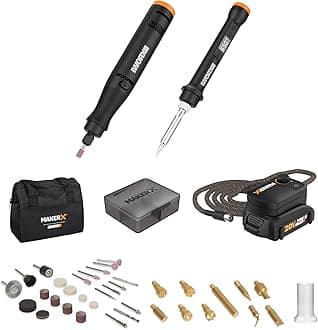 MAKERX WX988L 2pc Crafting Tool Combo Kit - Rotary Tool + Wood & Metal Crafter