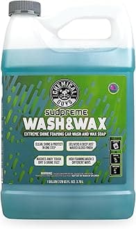 Sudpreme Wash & Wax 128 oz High Suds Foaming Car Wash Soap with Carnauba Wax Shine, Deep Gloss Finish & Surface Protection Safe for Paint, Chrome & Plastic