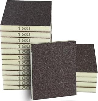 16PCS 180 Grits Sanding Sponge Fine Coarse Sanding Block, Washable and Reusable Wet Dry Sandpaper Sponge, Sander Sponges for Wood Drywall Metal Wood