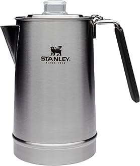 STANLEY Coffee Percolator 1.1QT, Stainless Steel Wide Mouth Coffee Press,Large Capacity, Ergonomic Handle, Dishwasher Safe