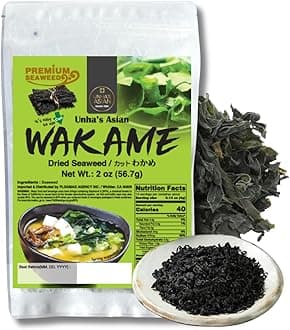 Korean Dried Wakame Seaweed Flakes | 2 oz | 100% Natural Sea Vegetable for Miso Soup, Salads, Cooking | Product of Korea (2 OZ)