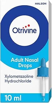 Otrivine Decongestant Adult Nasal Drops for Blocked Nose Relief in Cold and Flu, 10 ml
