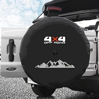 for Ford Bronco, Jeep Wrangler Rubicon Spare Tire Cover with Camera Hole, Rear Spare Wheel Cover Protector (XXL: 285/75R17, 315/70R17)