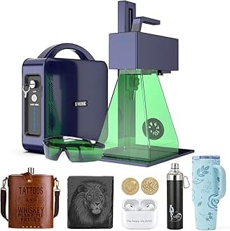 GWEIKE G2 Pro 30W Fiber Laser Engraver with 3D & Deep Engraving, 15000mm/s Fast Laser Engraver Machine, 150x150mm Working Area, Portable Laser Marking Machine for Jewelry, Metal, Leather, Dog Tags