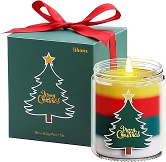 Christmas Candles - Christmas Gifts for Women, Aromatherapy Candle for Home Scented, Natural Soy Wax Pine Scented Candles