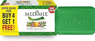 - Classic Ayurvedic Traditionally Made Soap 150g (4 + 1 Combo Pack) | Infused with 18 Herbal | Effective for Skin Problems