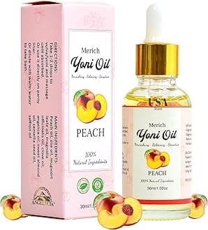 MERICH Natural Yoni Oil for Women | pH Balancing Vaginal Detox Oil, Peach | Rejuvenating Formula for Dark Spots & Ingrown Hair | Odor Eliminator & Gentle Cleansing Feminine Care | 1 oz