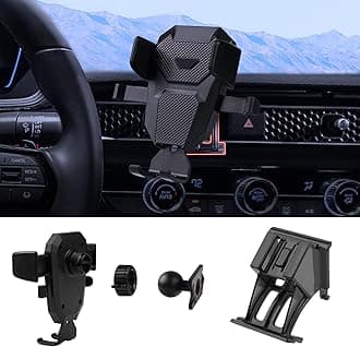 Karltys 2022-2025 Civic Phone Holder, 4-7 Inch Phones, Black, Dashboard Mount, Adjustable, Compatible with Honda Civic
