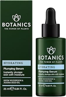 Botanics Hydrating Serum - Skin Plumping Serum for Face & Long-Lasting Hydration - Enriched with Snow Mushroom - Vegan & Cruelty-Free (0.84 Fl Oz)