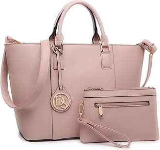 Dasein Large Tote Bags Vegan Leather Purses and Handbags for Women Top Handle Ladies Shoulder Bags Satchel Hobo 2pcs Set Pink