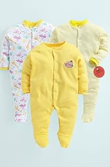 100% Cotton Rompers Sleepsuits Jumpsuit Night Suits for Infants Newborn Baby Boys & Girls