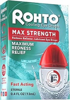 Rohto Cooling Eye Drops Maximum Redness Relief, 0.4 fl (Pack of 2)