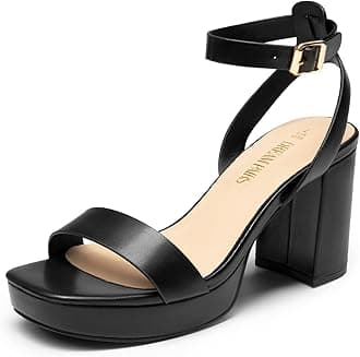 Platform Heels for Women High Block Chunky Open Toe Ankle Strap Heels Fashion Wedding Party Evening Prom Dance Dress Pump Sandals Shoes