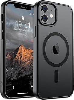 Magnetic for iPhone 12 Case/iPhone 12 Pro Case (Compatible with MagSafe)(Military Grade Drop Protection) Slim Translucent Matte Shockproof with Anti-Fingerprint Phone Case,Black