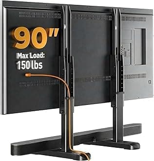 Perlegear Universal TV Stand Legs for Most 37–86 90 Inch TVs up to 150 lbs, Height Adjustable TV Legs Replacement Suitable for Soundbar, Table Top Stand Base Max VESA 800 x 500mm, PGTVS20