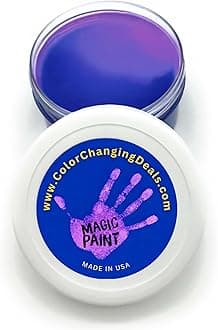 Blue to Violet Magic Paint Color Changing by Body Heat Thermochromic Fabric Paint Temperature Reactive for DIY Color Changing T-Shirts Shoes Arts Crafts Science Experiments