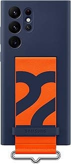 Samsung Galaxy S22 Ultra Silicone Cover with Strap, Navy