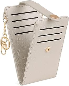 POIUGOYA Slim Wallet for Women, RFID Blocking Credit Card Holder with Coin Pocket, ID Window and Key Chain