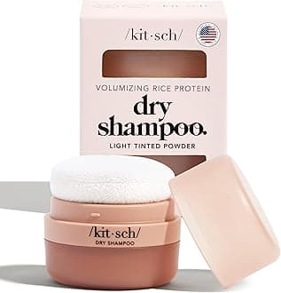 Kitsch Dry Shampoo Powder with Rice Protein for Women & Men - Volumizing, Unscented, No White Cast, Non Toxic, Organic, Paraben & Benzene Free, Non Aerosol for Oily & Light Hair, Travel Size - 8g