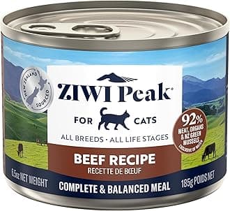 ZIWI Peak Grain Free Cat Food Tins - All Natural High Protein Pate - New Zealand Beef Recipe - 12 x 185g Multipack