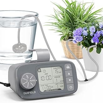 DIAFIELD Automatic Watering System for 15 Potted Plants, Indoor Watering System for Plants, Automatic Drip Irrigation Kit with 30-Day Programmable Water Timer, Power Supply & No Battery Backup