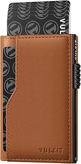 Wallet for Men - Genuine Leather Pop Up Wallet RFID Blocking Credit Card Holder, Double ID Windows, Minimalist Design with Gift Box