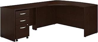 Bush Business Furniture SRC007MRLSU Series C Left Handed L Shaped Desk with Mobile File Cabinet, Mocha Cherry